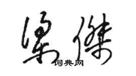 駱恆光梁傑草書個性簽名怎么寫