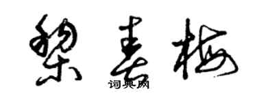曾慶福黎春梅草書個性簽名怎么寫