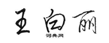 駱恆光王白麗行書個性簽名怎么寫