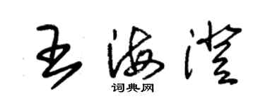 朱錫榮王海澄草書個性簽名怎么寫