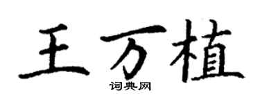 丁謙王萬植楷書個性簽名怎么寫