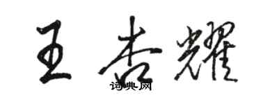 駱恆光王杏耀行書個性簽名怎么寫