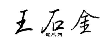 王正良王石金行書個性簽名怎么寫