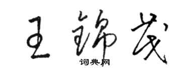 駱恆光王錦茂草書個性簽名怎么寫