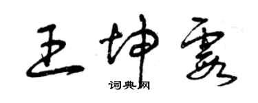 曾慶福王坤霞草書個性簽名怎么寫