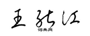 梁錦英王能江草書個性簽名怎么寫