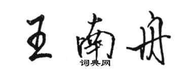 駱恆光王南舟行書個性簽名怎么寫