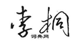 駱恆光李桐草書個性簽名怎么寫