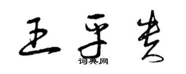 曾慶福王平貴草書個性簽名怎么寫