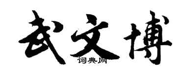 胡問遂武文博行書個性簽名怎么寫