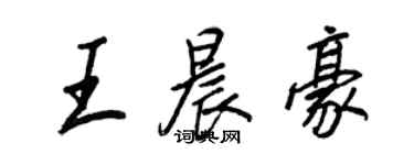 王正良王晨豪行書個性簽名怎么寫