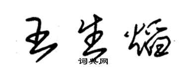 朱錫榮王生焰草書個性簽名怎么寫