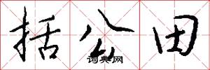 括公田怎么寫好看