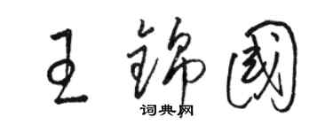 駱恆光王錦國草書個性簽名怎么寫