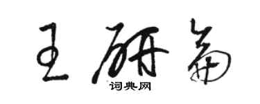 駱恆光王研侖草書個性簽名怎么寫