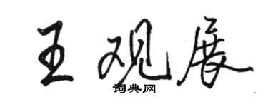駱恆光王觀展行書個性簽名怎么寫