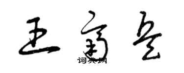 曾慶福王齊兵草書個性簽名怎么寫