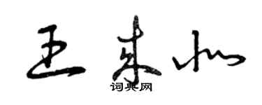 曾慶福王來北草書個性簽名怎么寫