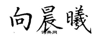 丁謙向晨曦楷書個性簽名怎么寫