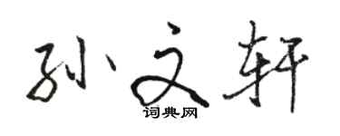 駱恆光孫文軒行書個性簽名怎么寫