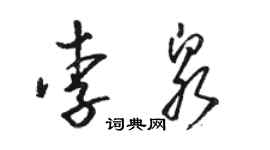 駱恆光李泉草書個性簽名怎么寫