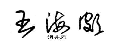 朱錫榮王海頗草書個性簽名怎么寫