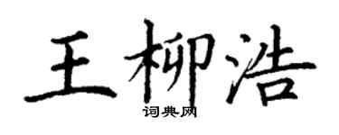 丁謙王柳浩楷書個性簽名怎么寫