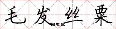 荊霄鵬毛髮絲粟楷書怎么寫
