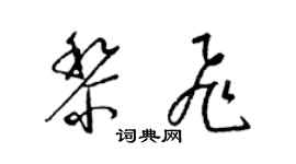 梁錦英黎飛草書個性簽名怎么寫