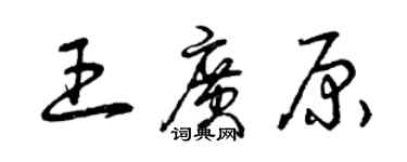 曾慶福王廣原草書個性簽名怎么寫