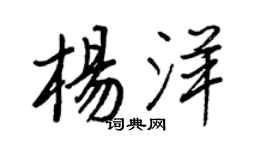 王正良楊洋行書個性簽名怎么寫