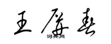 梁錦英王屏春草書個性簽名怎么寫