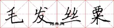 侯登峰毛髮絲粟楷書怎么寫
