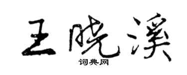曾慶福王曉溪行書個性簽名怎么寫