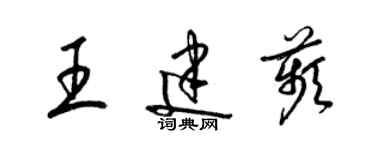 梁錦英王建苹草書個性簽名怎么寫