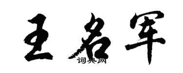 胡問遂王名軍行書個性簽名怎么寫