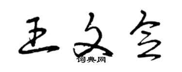 曾慶福王文念草書個性簽名怎么寫