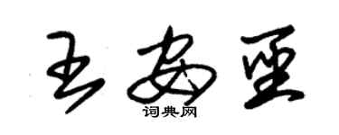 朱錫榮王安聖草書個性簽名怎么寫