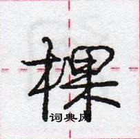 龐中華寫的硬筆行書棵