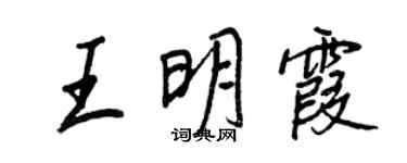 王正良王明霞行書個性簽名怎么寫