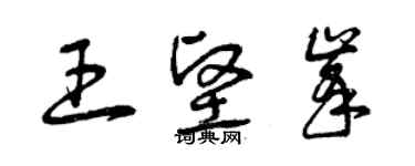 曾慶福王堅峰草書個性簽名怎么寫