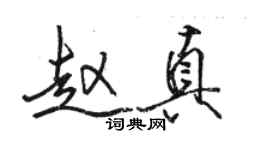 駱恆光趙真行書個性簽名怎么寫