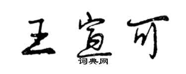 曾慶福王宣可行書個性簽名怎么寫