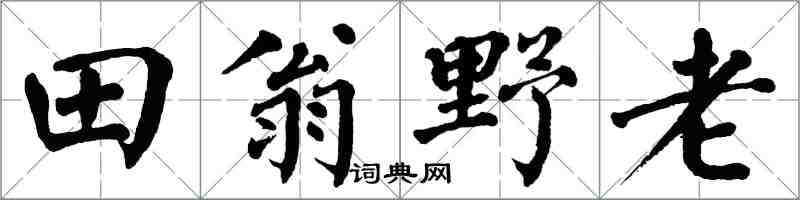 翁闓運田翁野老楷書怎么寫