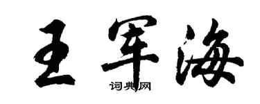 胡問遂王軍海行書個性簽名怎么寫