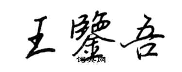 王正良王鑑吾行書個性簽名怎么寫