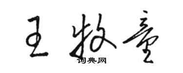 駱恆光王牧童草書個性簽名怎么寫