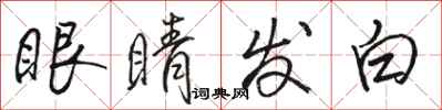 駱恆光眼睛發白行書怎么寫