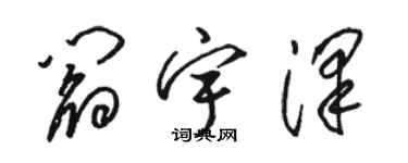 駱恆光閻宇澤草書個性簽名怎么寫