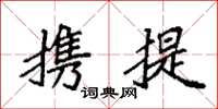 袁強攜提楷書怎么寫